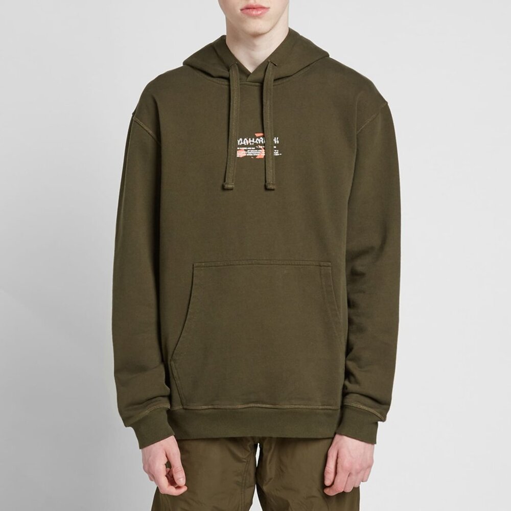 Maharishi Miltype‎ Popovers Hoody Embroidered Center Logo Pullover Sz XL Hoodie